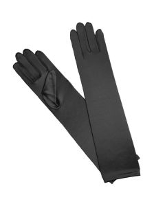 Long Satin Gloves - Black (AR3225BK)