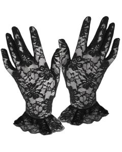 Short Lace Gloves - Black (AR6704BK)