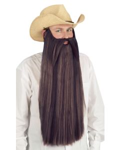 Brown Extra Long Beard With Mustache - ZZ Top (BM90026BR)