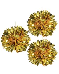Metallic  Foiled Fluff Balls (BS54812-GD)