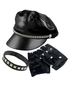 Bad Biker Accessory Kit - Hat, Gloves, Wrist Bands (CA3052)