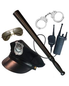 Police Kit - Instant Set - Hat, Cuffs, Baton, Glasses, Radio (CA3062)