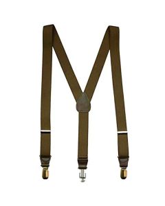 Leather Look Suspenders - Brown (CA3246)