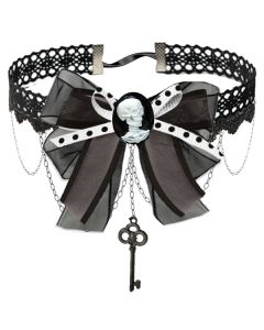 Steampunk Chocker - Black With Lace (CA7122)