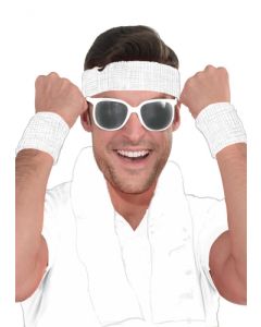 Sweat Bands White - Wristbands & Headband Set (CA71675)