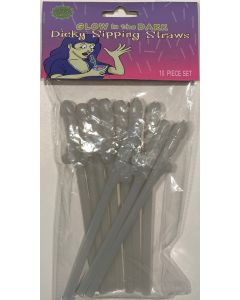 Penis Straws - Pack 10 - Dicky Sipping Straws - Glow In The Dark (CB0114)