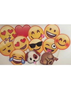 Photo Prop Set - Emoji - 12 Piece (Selfie Photo Props) (CB0503)