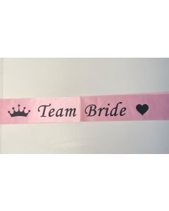 Sash - Team Bride - Pink with Black Print (CB0803)