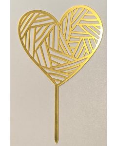 Love Heart Filled - Gold - Cake Topper (CB0838)