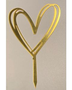 Love Heart Open - Gold - Cake Topper (CB0839)