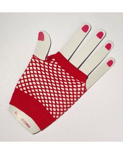 Fishnet - Short Red - Finger Less Gloves (CB1051-5)
