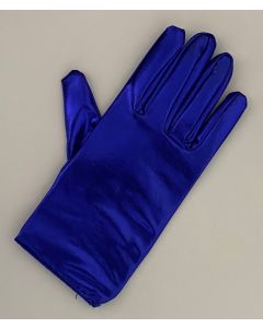 Metallic Short Dress Gloves - Blue (CB1055-5)