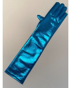 Metallic Long Dress Gloves - Azure (CB1056-1)