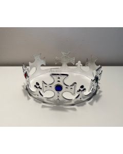 Queen Crown Silver Solid Plastic With Jewel - Queens Crown with Jewel (CB1057-2)