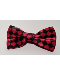 Black & Hot Pink Checked Bow Tie (CB1952)