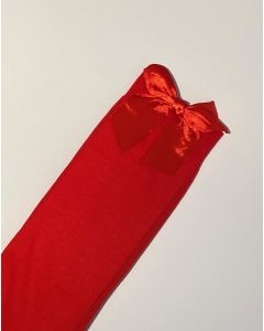 Red with Red Bow - Thigh High Stocking (CB6251)