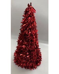 Tinsel Christmas Tree - 48cm - Red (CBX3002-1)