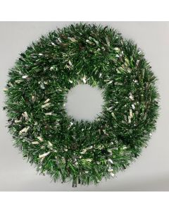 Tinsel Christmas Wreath - 38cm - Silver (CBX3004-2)