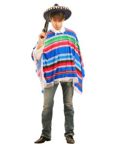 Mexican Poncho - Multi Colour - Adult Costume (CO5803)