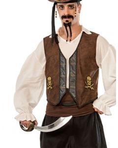 Faux Suede Buccaneer Pirate Vest (CO75135)