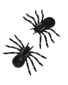 Creepy (Pack of 2) Flocked Spiders - Black (CR91188BK)