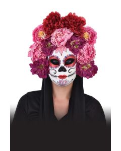 Day of The Dead Floral Mask Pink (D1003)