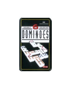 Dominoes Double 6 Color Dot In Tin (DOM911889)