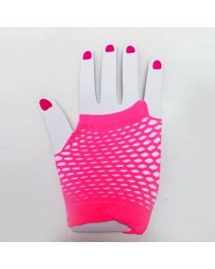 Fishnet Glove Long - Pink - Finger Less Gloves (DPI1261_4)