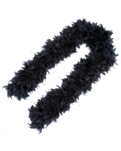 1920's Plush Turkey Feather Boa 1.8m - Black