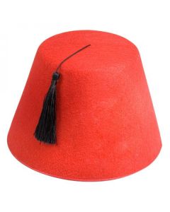 Fez Hat Red Permafelt - Black Cord Tassel (CB1354)