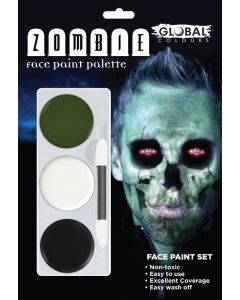 Zombie Green Face Paint Palette by Global (FPKZB)
