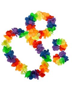 Luau Set - Lei, Wrist Bands, Head Flower (GR1290)