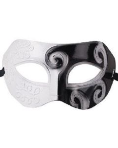 Antique Venetian Eyemask - Black and White (GS637BW)