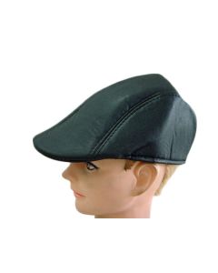 Golfer Cap Leather Black (HATEC2-BLK)