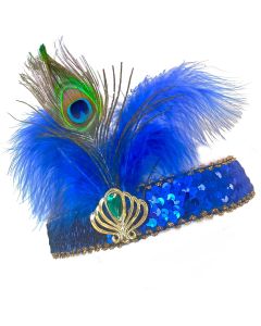 1920's Headband - Blue Peacock (HE0328)