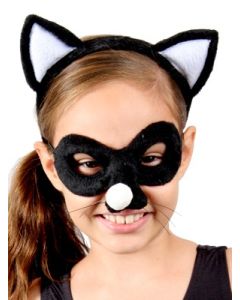 Cat Black & White - Animal Headband and Masks (HE9972)
