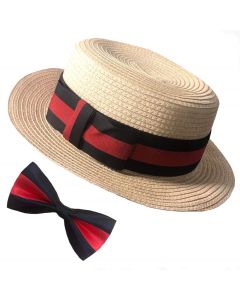 Boater Hat & Bow Tie Set (HTBT50489)