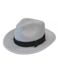 Gangster Hat Deluxe Velour - White (HTGA3266WH)