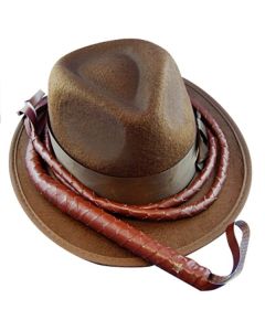 Indiana Jones Hat With Whip - Brown Feltex (HTIJ3222)