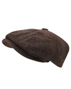London Street Paper Boy Hat - Brown Herringbone (HTPB1330)