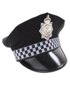 Police Hat UK Style With Check (Fabric) (HTPO3852)