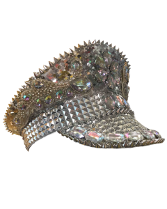 Burning Man Sequined Festival Hat - Silver/ White (HTSQ0110)