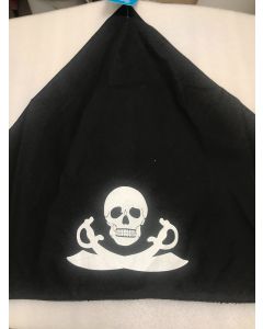 Pirate Bandana - Black Cotton With Skull Print (CB10542)