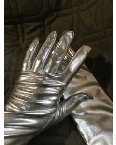 Metallic Long Dress Gloves - Silver (CB1056-2)