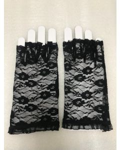Black Lace Glove Short Half Finger (FNGL15-BLK)