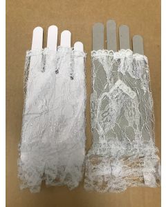 Fingerless Lace White 18cm Glove (FNGL18W)
