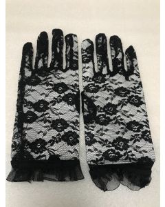Black Short 22cm Lace Gloves (FNGL22B)
