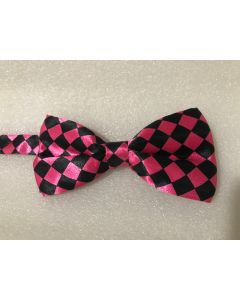 Black & Pink Checked Bow Tie (CB1954)