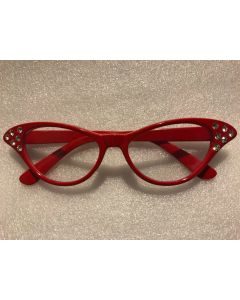 50's Style Wing Tip Glasses - Red (CB4015-2)