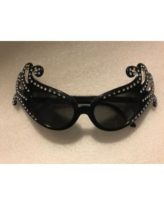 Dame Edna Black Wing Glasses with Diamantes (CB4003)